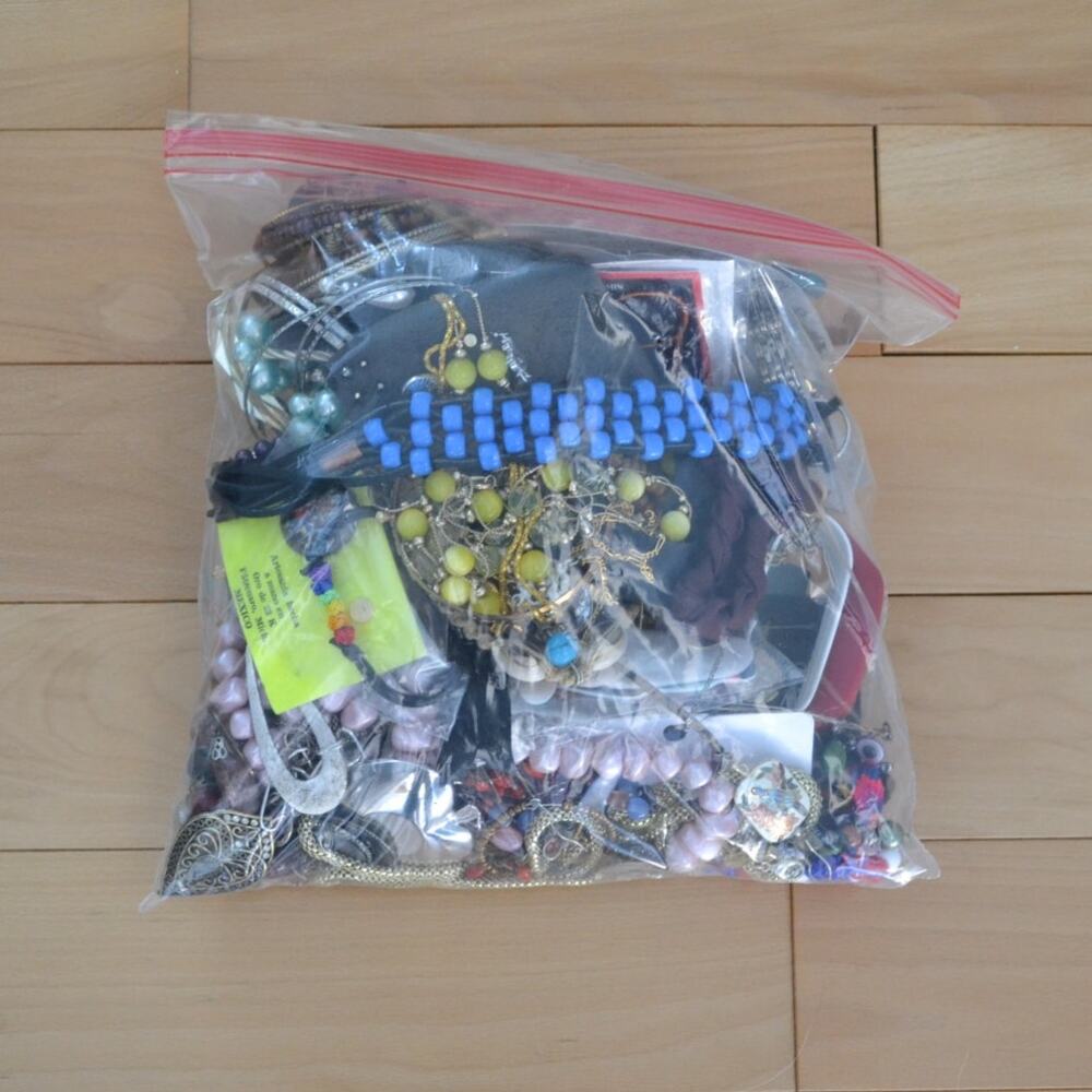 Assorted Costume Jewelry Grab Bag 4.5 lbs Rings Necklaces Bracelets and More